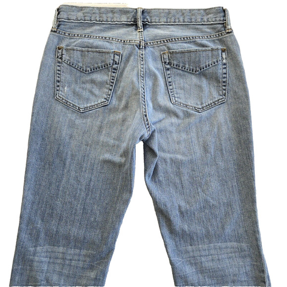 Eddie Bauer Jeans Womens 2 Button Fly Straight Distressed Embroidery Boho Y2K - Picture 3 of 12